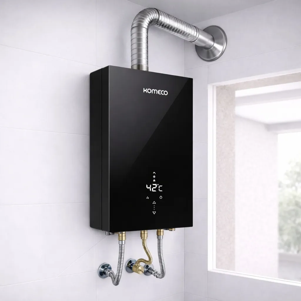 Komeco Aquecedor a Gás 16 Litros Decor Preto