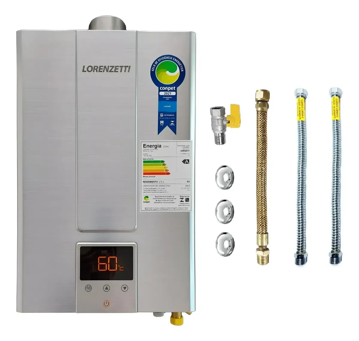 Lorenzetti Aquecedor a Gás Digital Inox